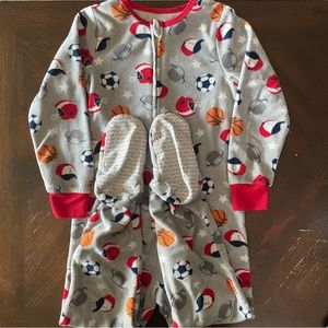 4T Boys Fleece Footie Pajama
